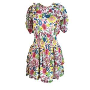 Walter Baker Lucia Blouson Dress Floral Hawaiian Bouquet Size Small NWT